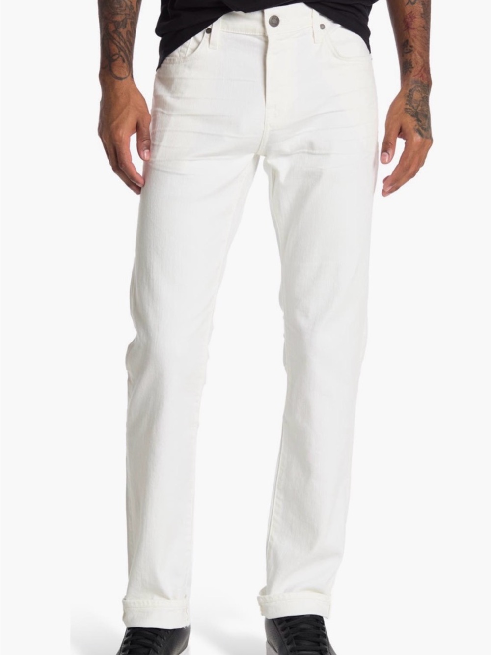 🆕 NWT 7 For All Mankind Men's Slimmy Clean Pocket Jeans Straight White Jeans